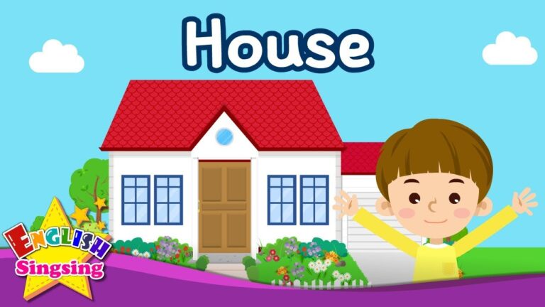 Kids vocabulary – [Old] House – Parts of the House –  English educational video